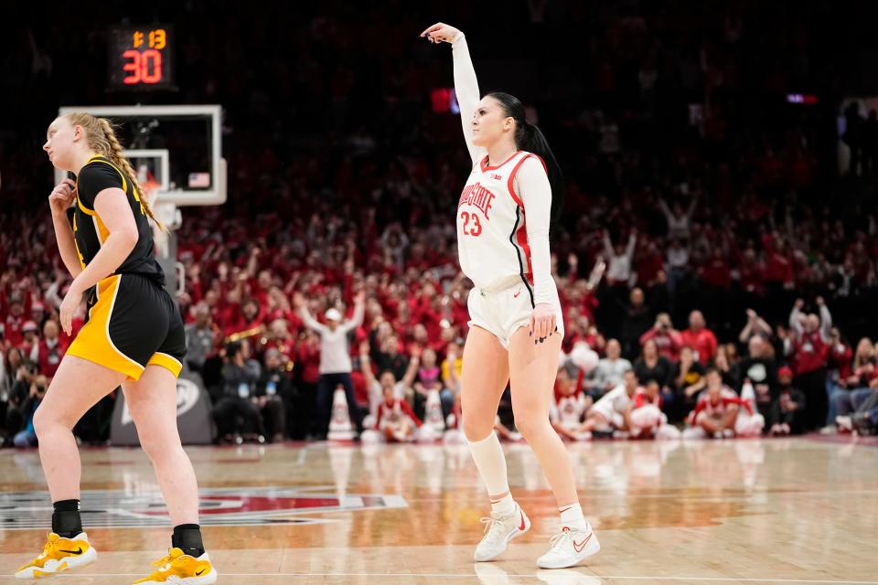 Even as a post player, Ohio State's Rebeka Mikulasikova has made 23 of 59 3-point attempts (39%) this season.