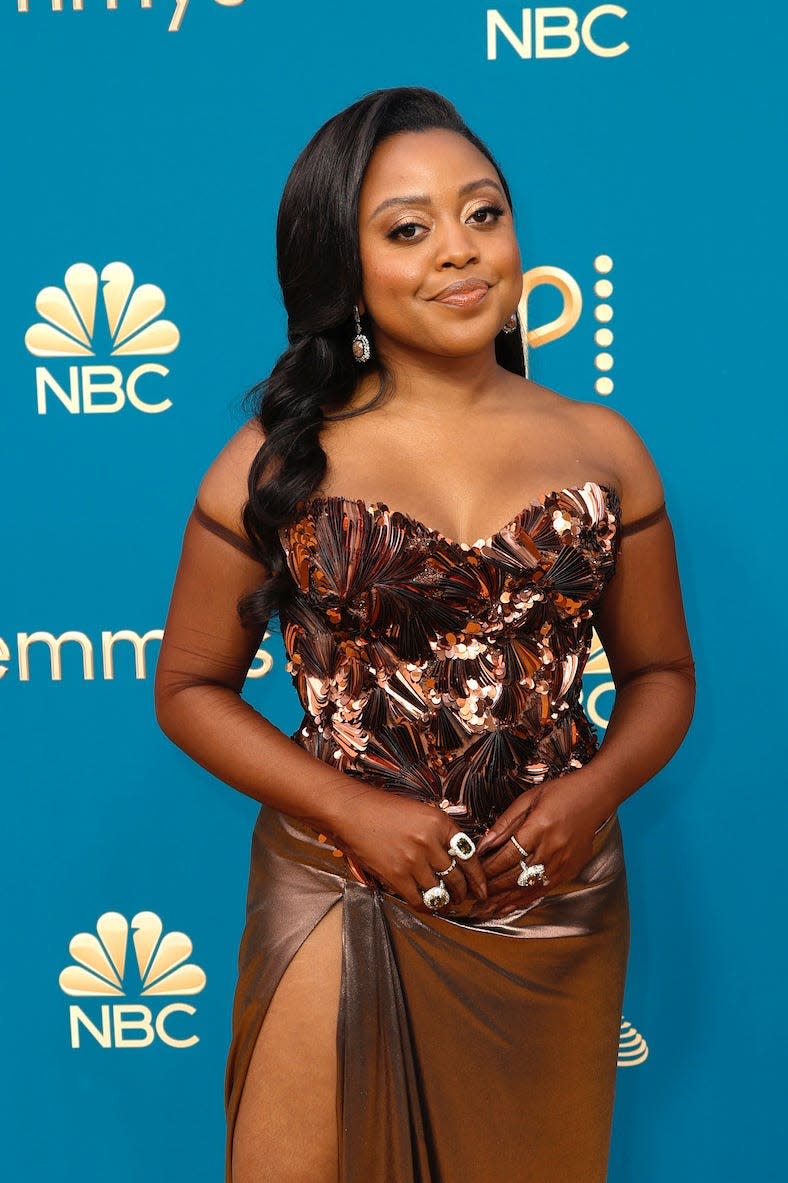 Quinta Brunson attends the 2022 Emmys.