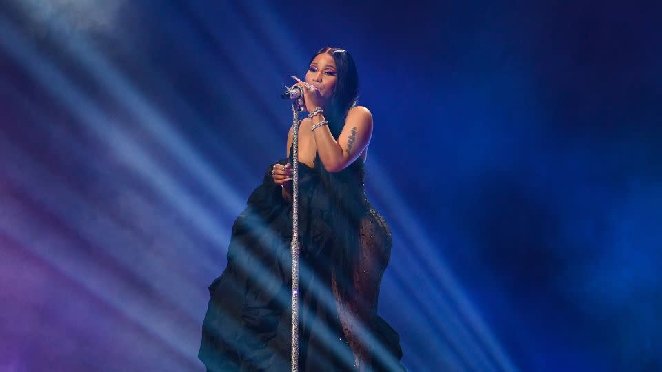 Nicki Minaj performing on stage in September. - Gilbert Flores/Variety/Getty Images