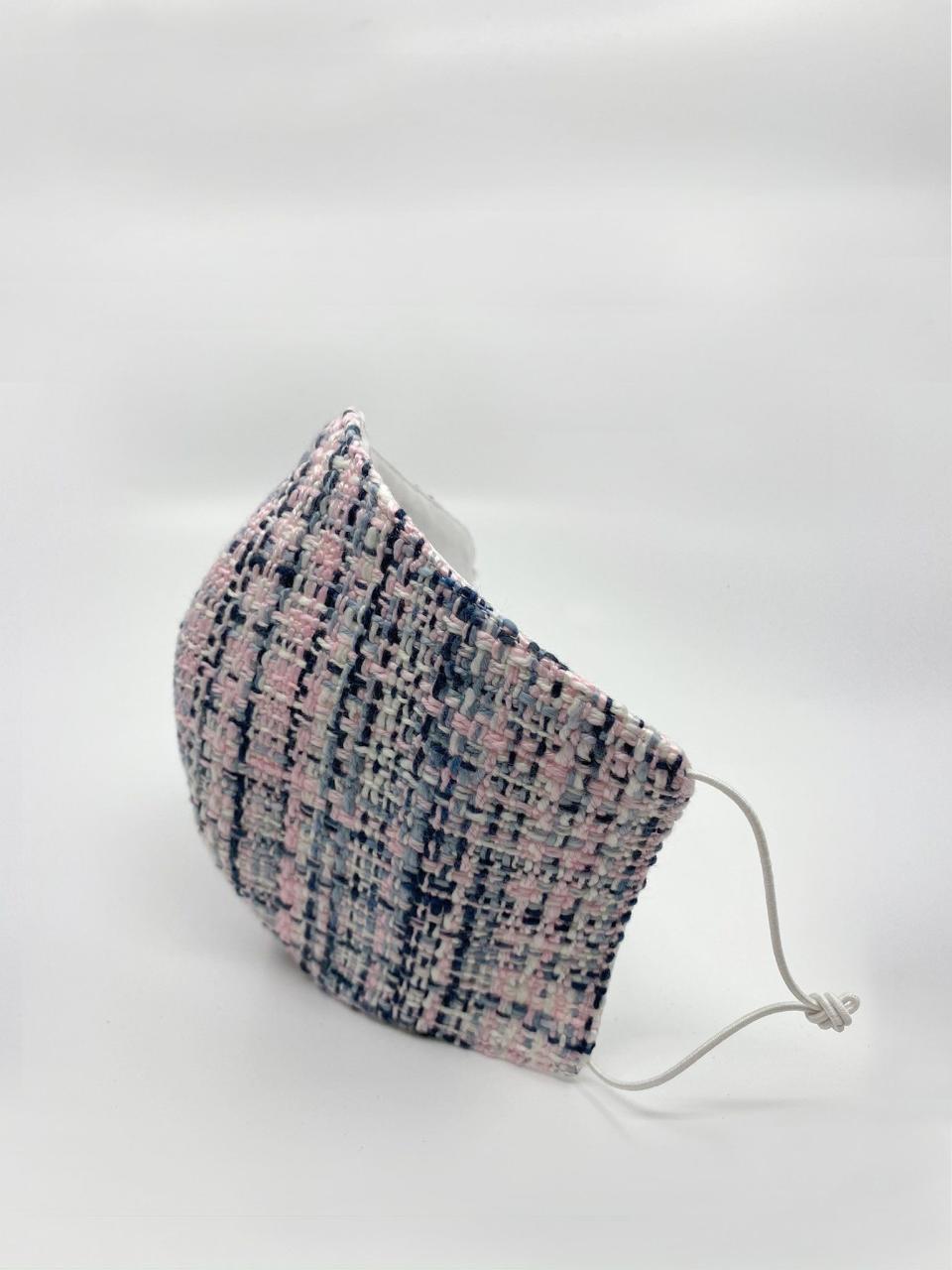 55) Pink Wool Boucle/Cotton Mask