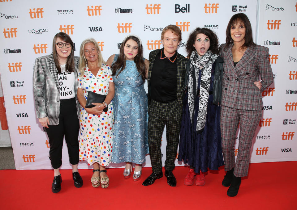 Bonnie-Chance Roberts, Alison Owen, Beanie Feldstein, Alfie Allen, Caitlin Moran, and Coky Giedroyc at the "How To Build A Girl" premiere during TIFF 2019. (Photo by Phillip Faraone/Getty Images)