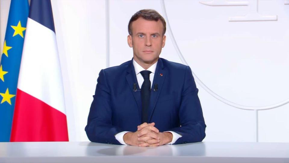 Emmanuel Macron lors de son allocution du 24 novembre 2020. - BFMTV