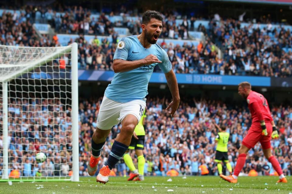 Sergio Aguero scored his thirteenth hat-trick in a Manchester City shirt