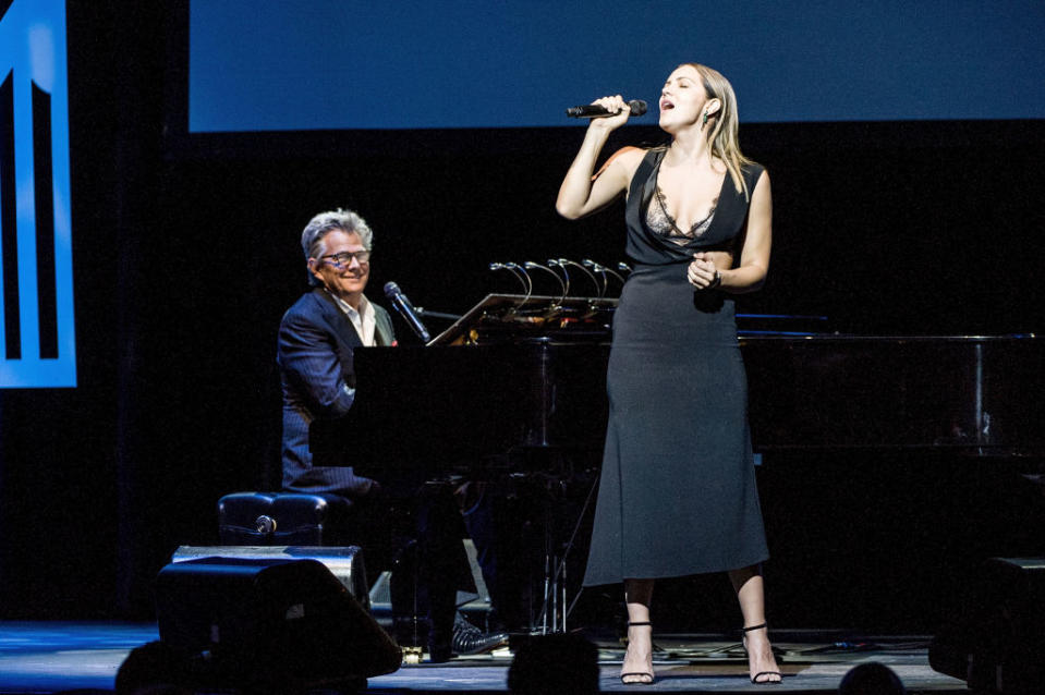 David Foster and Katharine McPhee perform at the 2017 Grammy Museum Gala honoring him on Sept. 19, 2017. (Photo: Timothy Norris/Getty Images)