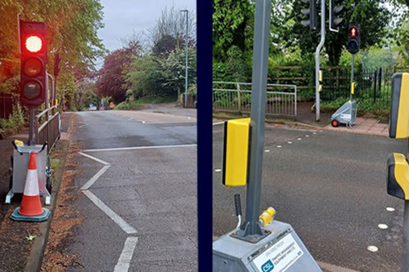 Temporary traffic lights were stolen from Toton Lane in Stapleford, outside Fairfield Spencer Academy