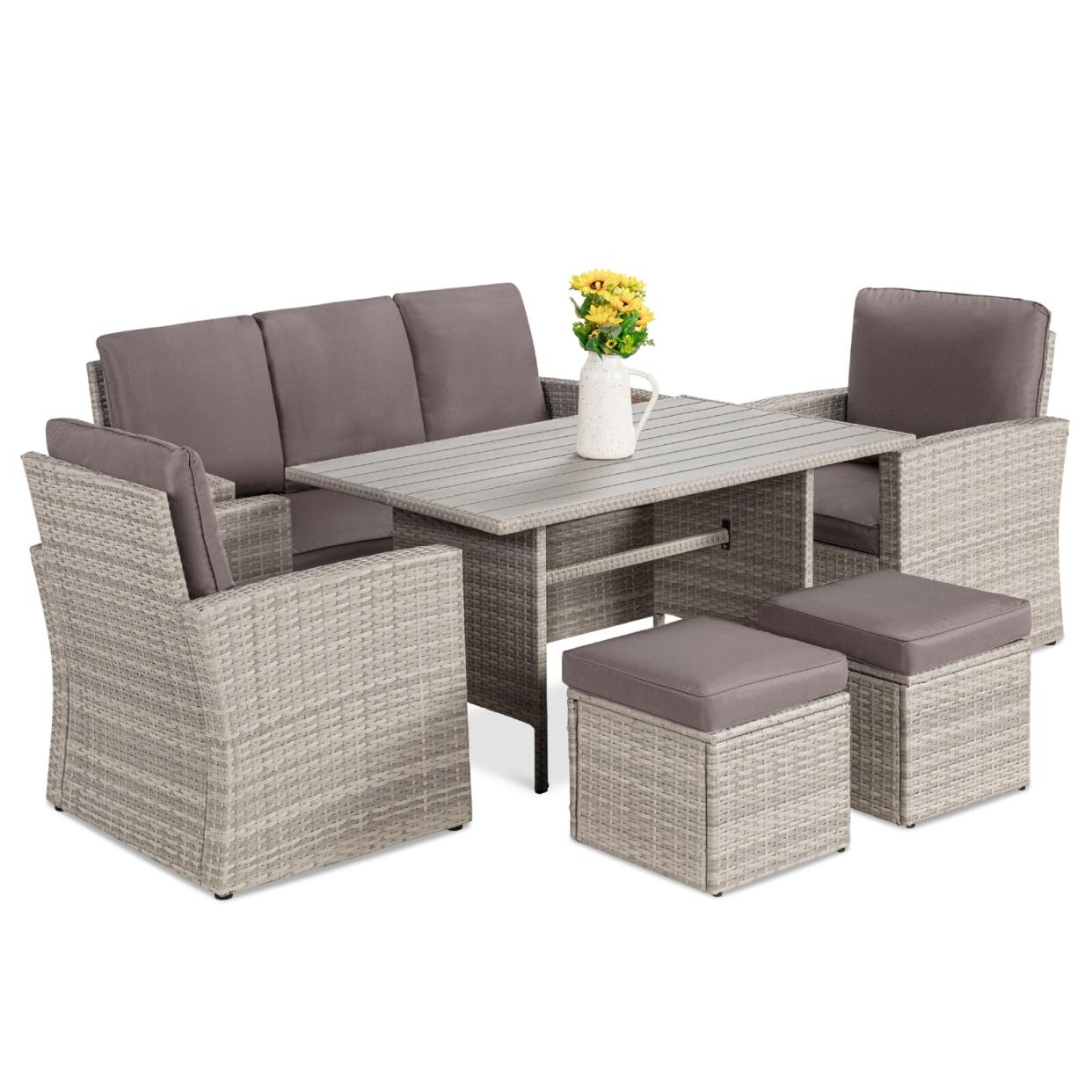 Ilio 7-person rectangular dining set, patio furniture sets