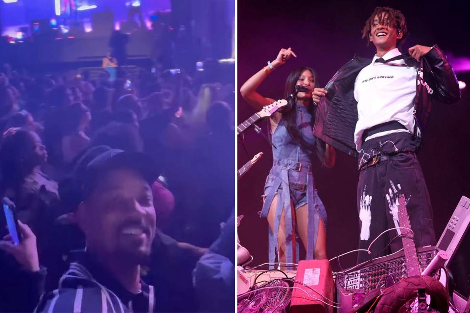 Will Smith/instagram, Monica Schipper/Getty Will Smith, Willow Smith and Jaden Smith on stage at Coachella