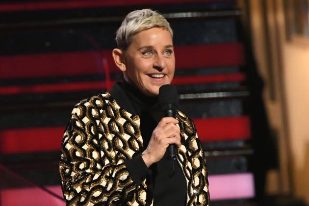 Ellen DeGeneres speaks onstage during the 62nd Annual GRAMMY Awards at Staples Center on January 26, 2020 in Los Angeles, California.  - Credit: Jeff Kravitz/FilmMagic