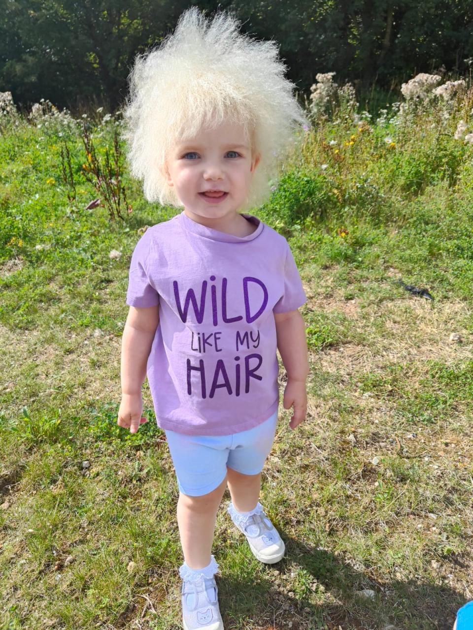 Layla's unique hair attracts attention. (Charlotte Davis/SWNS)