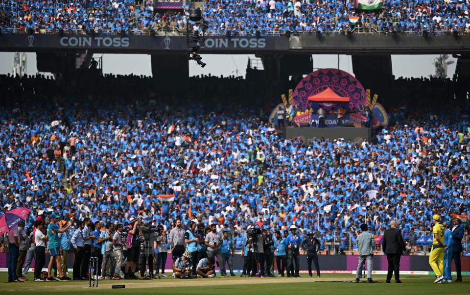 The blue-shirted crowd