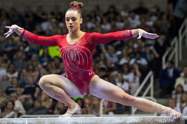 <p>Donald Miralle /Sports Illustrated via Getty</p> Maggie Nichols competing at the US Olympic trials in 2016.