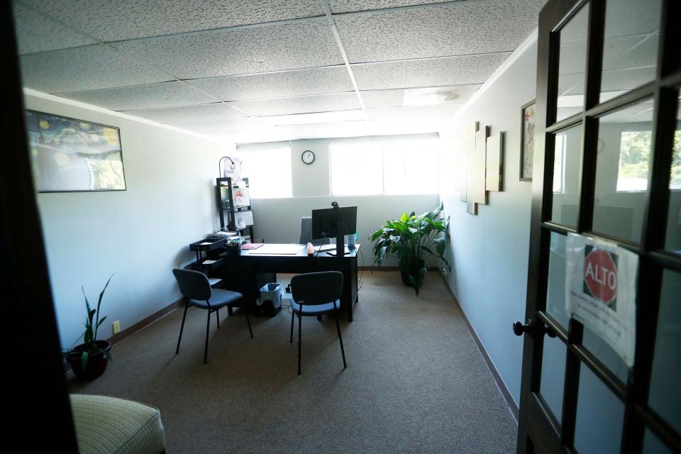 An advocate's office can be seen inside of CasaLuz, which provides to the Hispanic/Latinx community in Shelby County such as legal support, advocacy, and housing from an undisclosed location in Memphis, Tenn., August 28, 2023.
