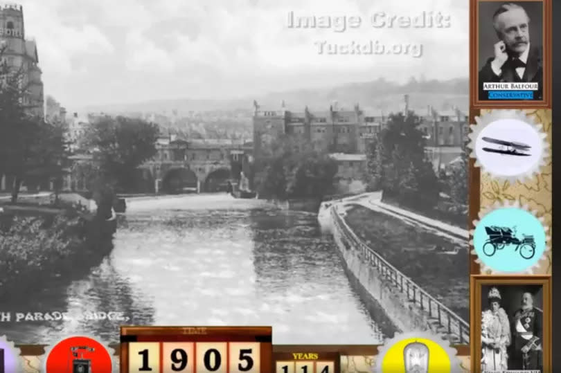 Photo of Pulteney Bridge and the weir in 1905 -Credit:Tuckdb.org