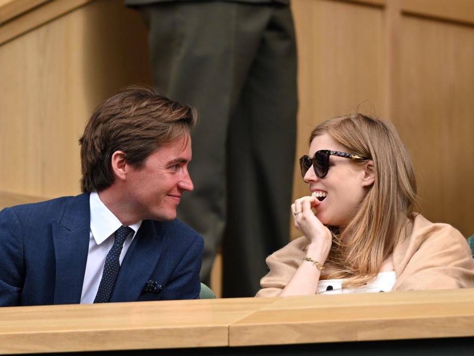 Princess Beatrice and her husband Edo Mapelli Mozzi at Wimbledon in 2021.