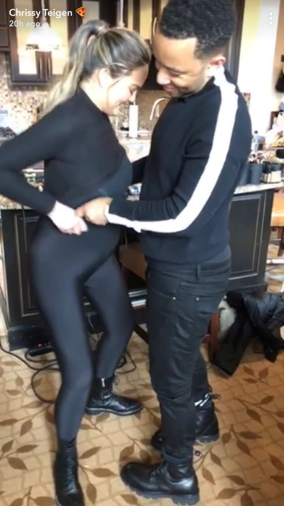 Chrissy Teigen Gets Sporty with John Legend in Leggings and