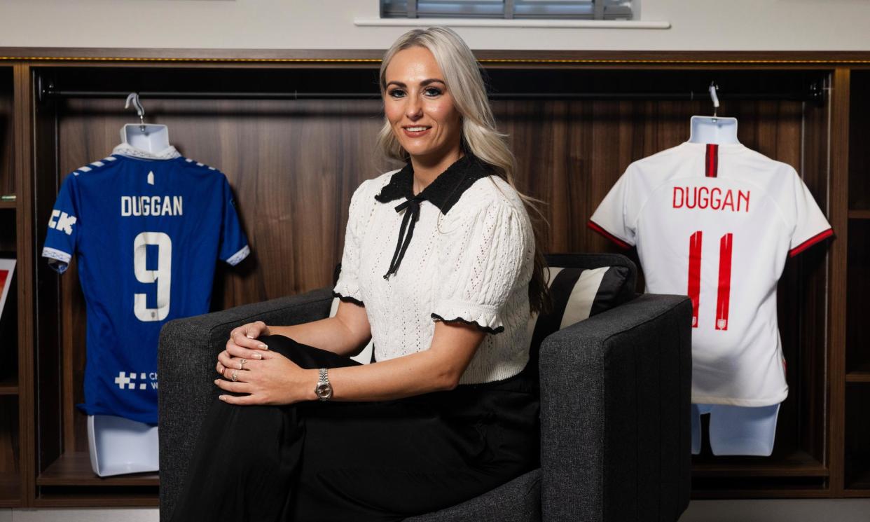 <span>Toni Duggan started and finished her club career at Everton, while also winning 79 caps for England.</span><span>Photograph: Fabio De Paola/The Guardian</span>