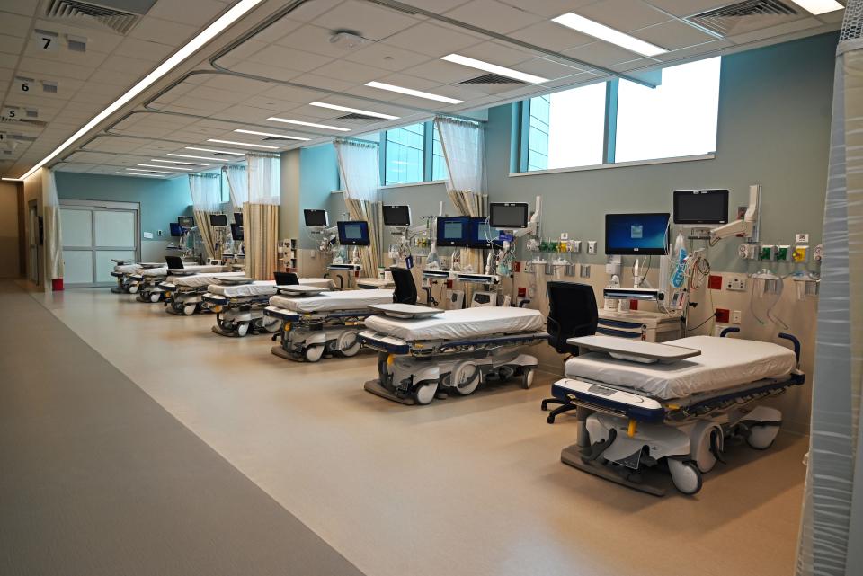 The fourth floor of the Jellison Cancer Institute includes 14 post-surgical patient bays, where patients are monitored, while the anesthesia wears off.