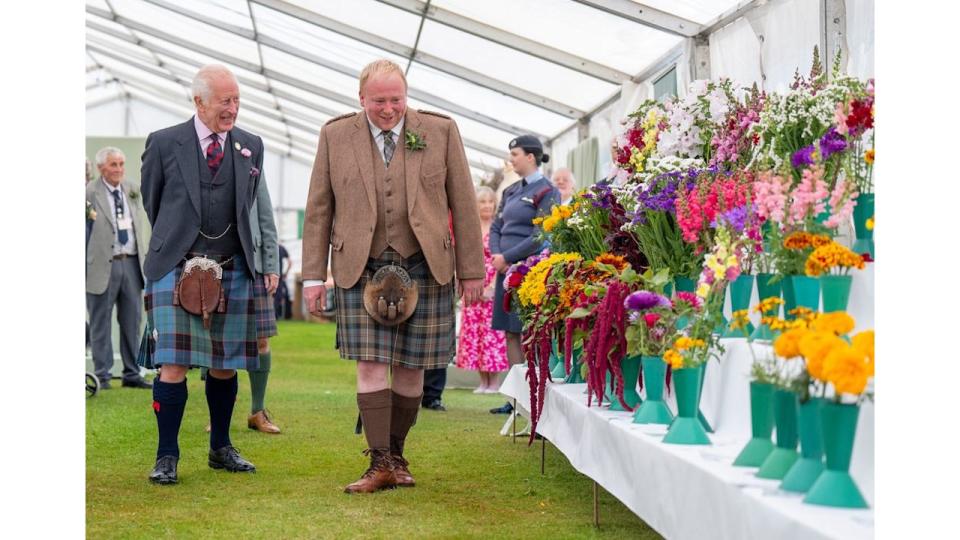 King Charles viewing the flower displays