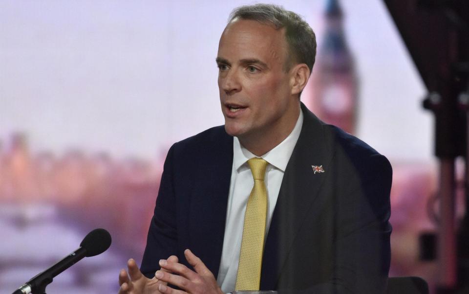 Foreign Secretary Dominic Raab appearing on the BBC One current affairs programme, The Andrew Marr Show - Jeff Overs/BBC
