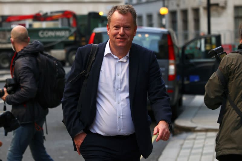Britain's Chief negotiator David Frost walks through Westminster in London