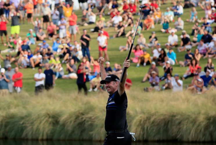 Rod Pampling had an unexpected triumph on Sunday in Vegas. (Getty Images)