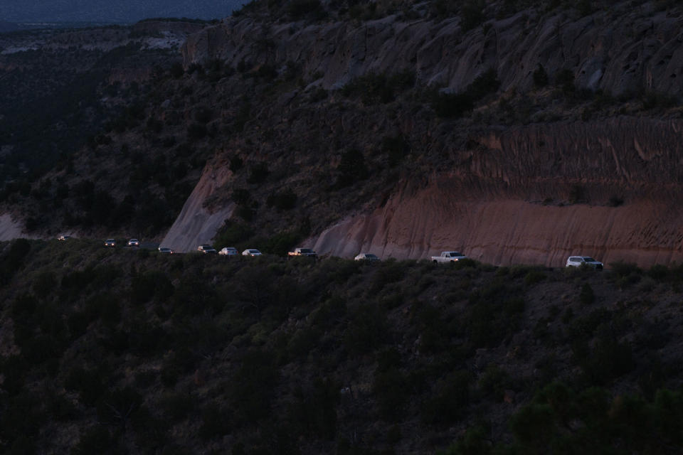 The view from Anderson Overlook in the Sangre de Cristo Mountains on the way up to Los Alamos. As the lab ramps up its workforce, each morning brings increased traffic into town.<span class="copyright">Ramsay de Give for TIME</span>