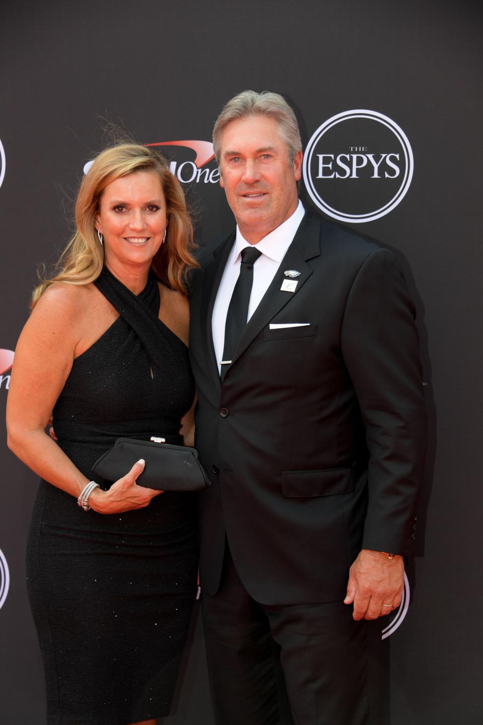 Philadelphia Eagles head coach Doug Pederson and wife Jeannie Pederson arrive for the 2018 ESPYS.