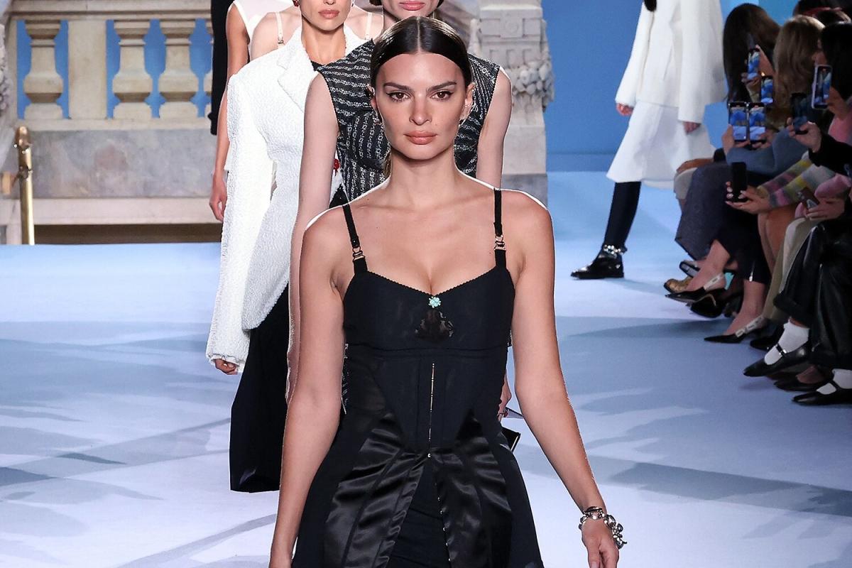 Emily Ratajkowski wears lingerie as outerwear trend in NYC