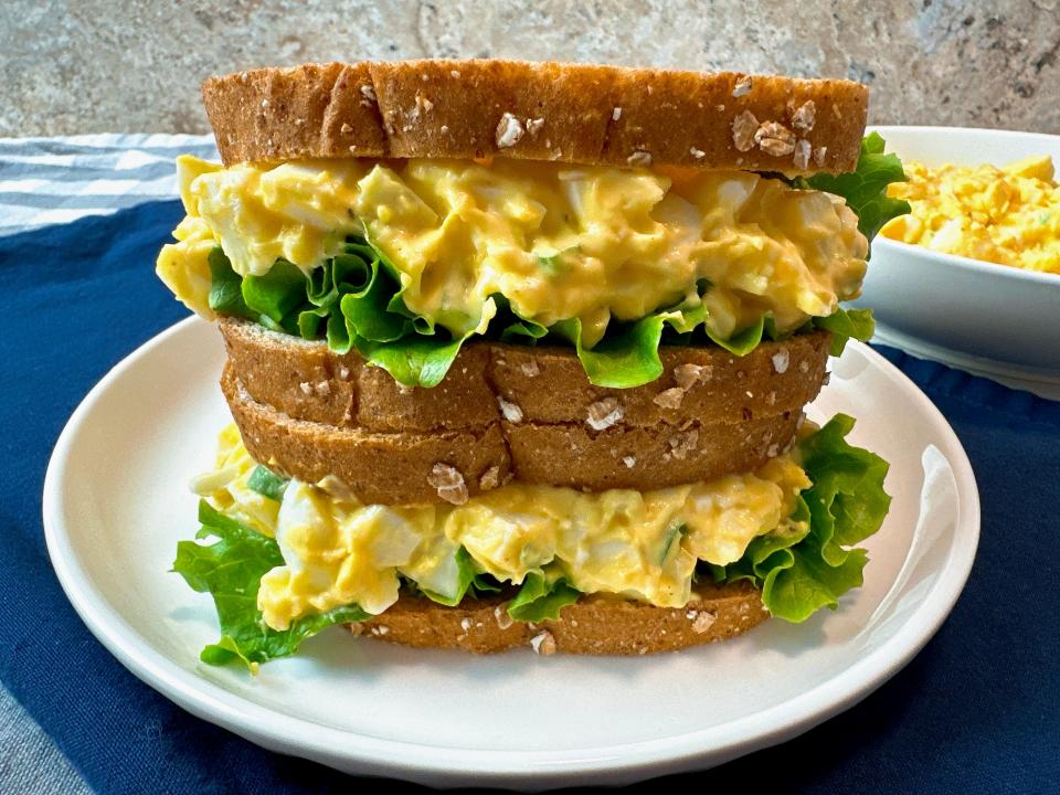 The perfect egg salad sandwich starts with a solid egg salad with balanced flavors and textures.