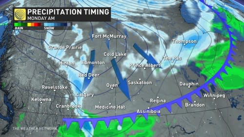 Alberta first snow timing Oct 20 2023