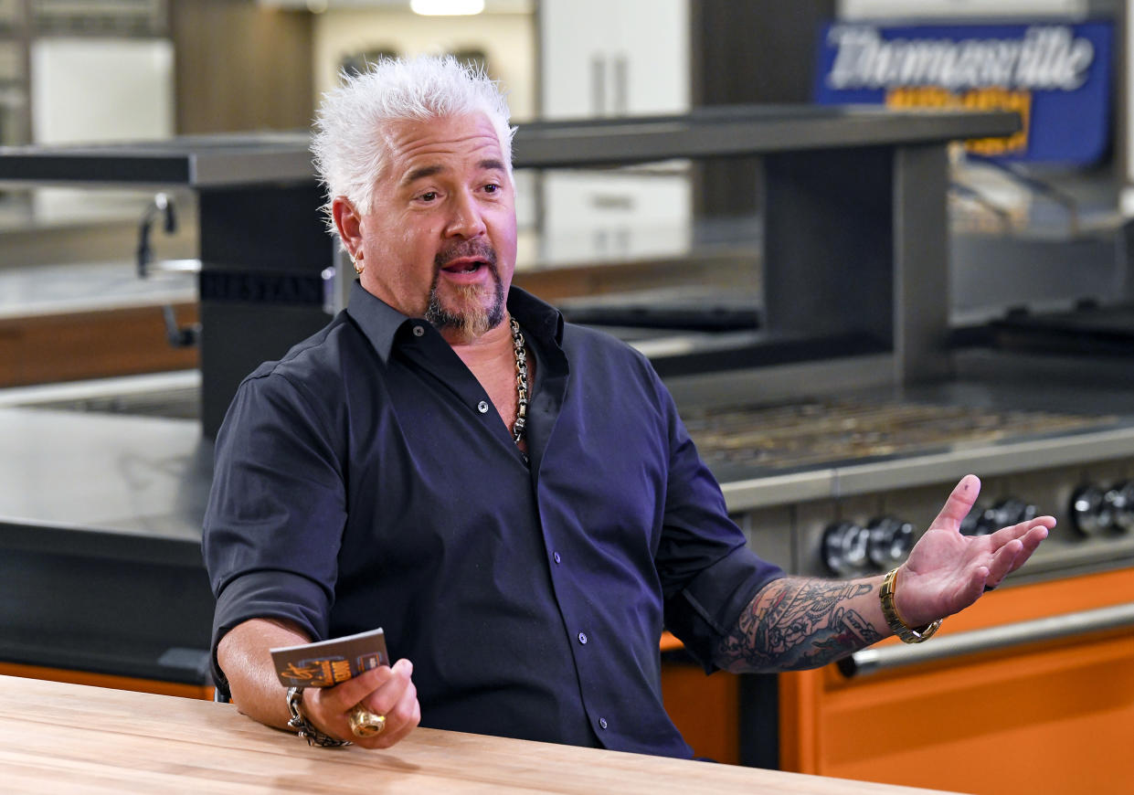 ST HELENA, CALIFORNIA - JUNE 12: In this image released on June 12, Guy Fieri speaks at Guy Fieri's Restaurant Reboot at The Culinary Institute of America in St Helena, California. (Photo by Steve Jennings/Getty Images)