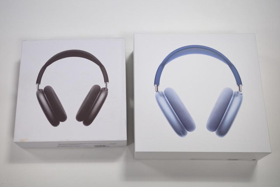 The counterfeit AirPods Max box (left) is much smaller than the real deal (right). Michael McWeeney