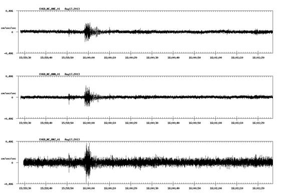 As Warren Hall imploded on the campus of Cal State East Bay in Hayward, Calif., a seismometer at the university picked up vibrations from the destruction.