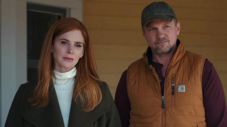 (L to R) Sarah Rafferty as Katherine and Marc Blucas as George in “My Life with the Walter Boys” (Netflix)