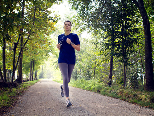 woman running outdoors