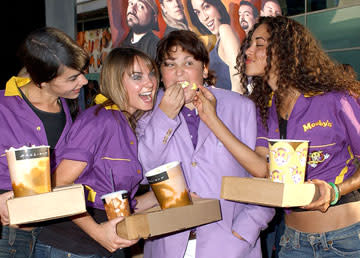 Andy Milonakis and the Mooby's Girls at the Hollywood premiere of The Weinstein Company's Clerks II