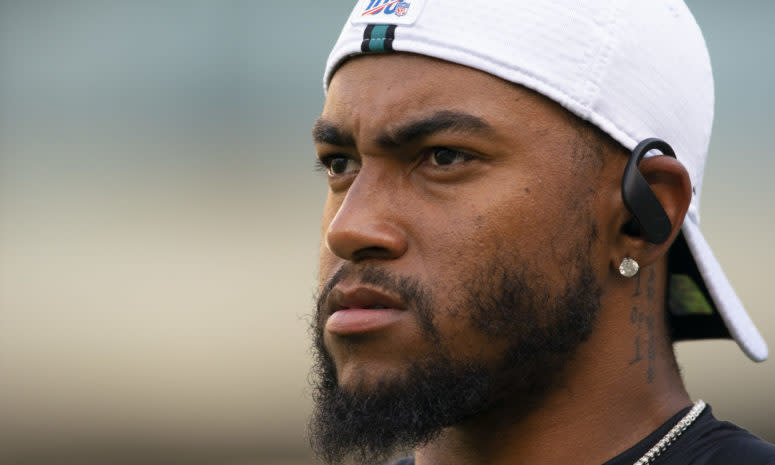 DeSean Jackson looks on ahead of a Philadelphia Eagles preseason game.