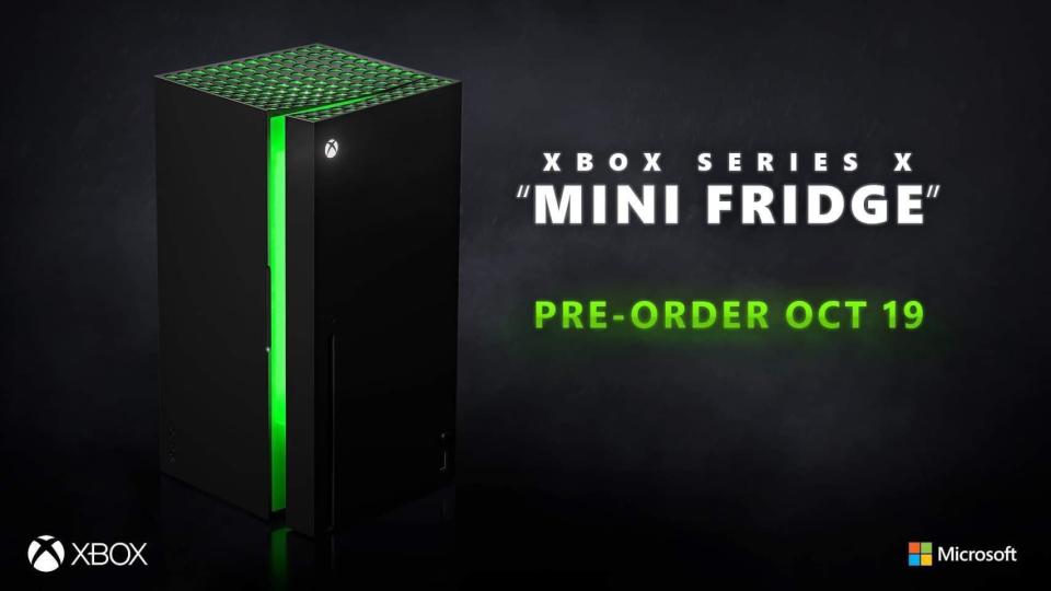 The Xbox series X mini fridge opens for pre-order on 19 October (Microsoft)