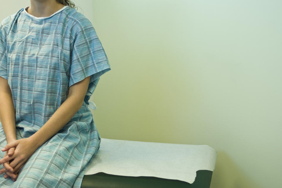 A patient waiting in a room