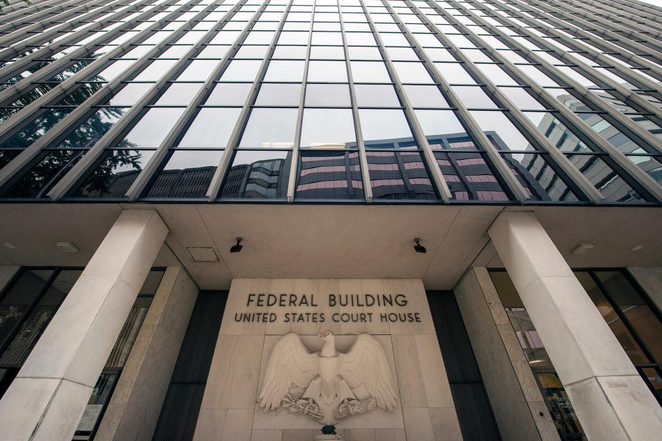 The Ronald Reagan Federal Building and U.S. Courthouse in Harrisburg is pictured in this file photo from Oct. 13, 2020.