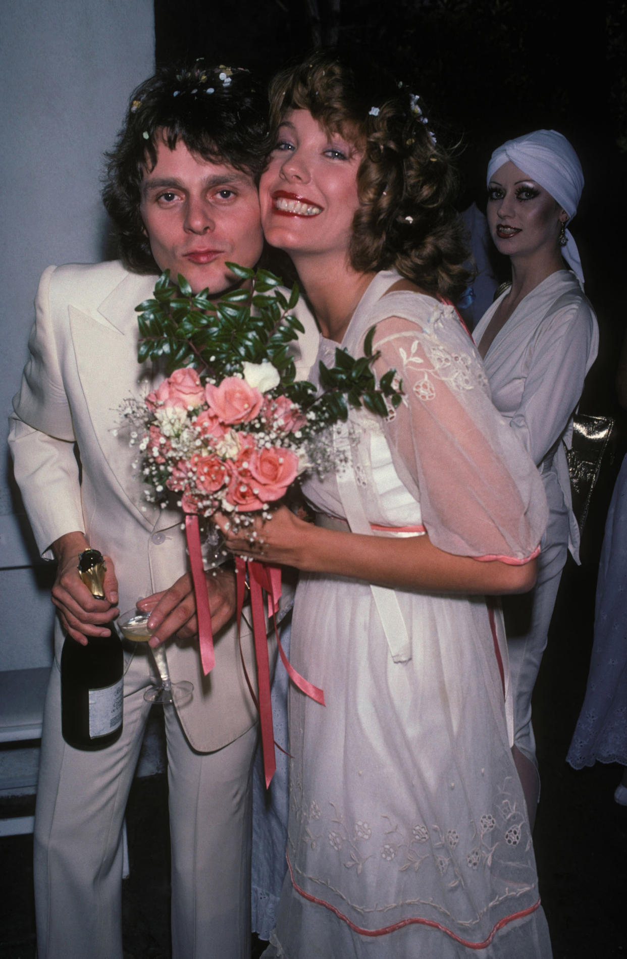 Michael and Pamela Des Barres at their wedding in 1977. (Brad Elterman/FilmMagic)