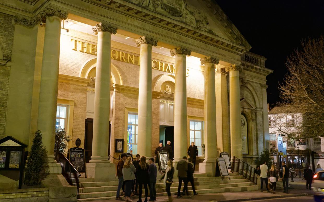 Wetherspoons in the Corn Exchange at Bury St Edmunds, UK