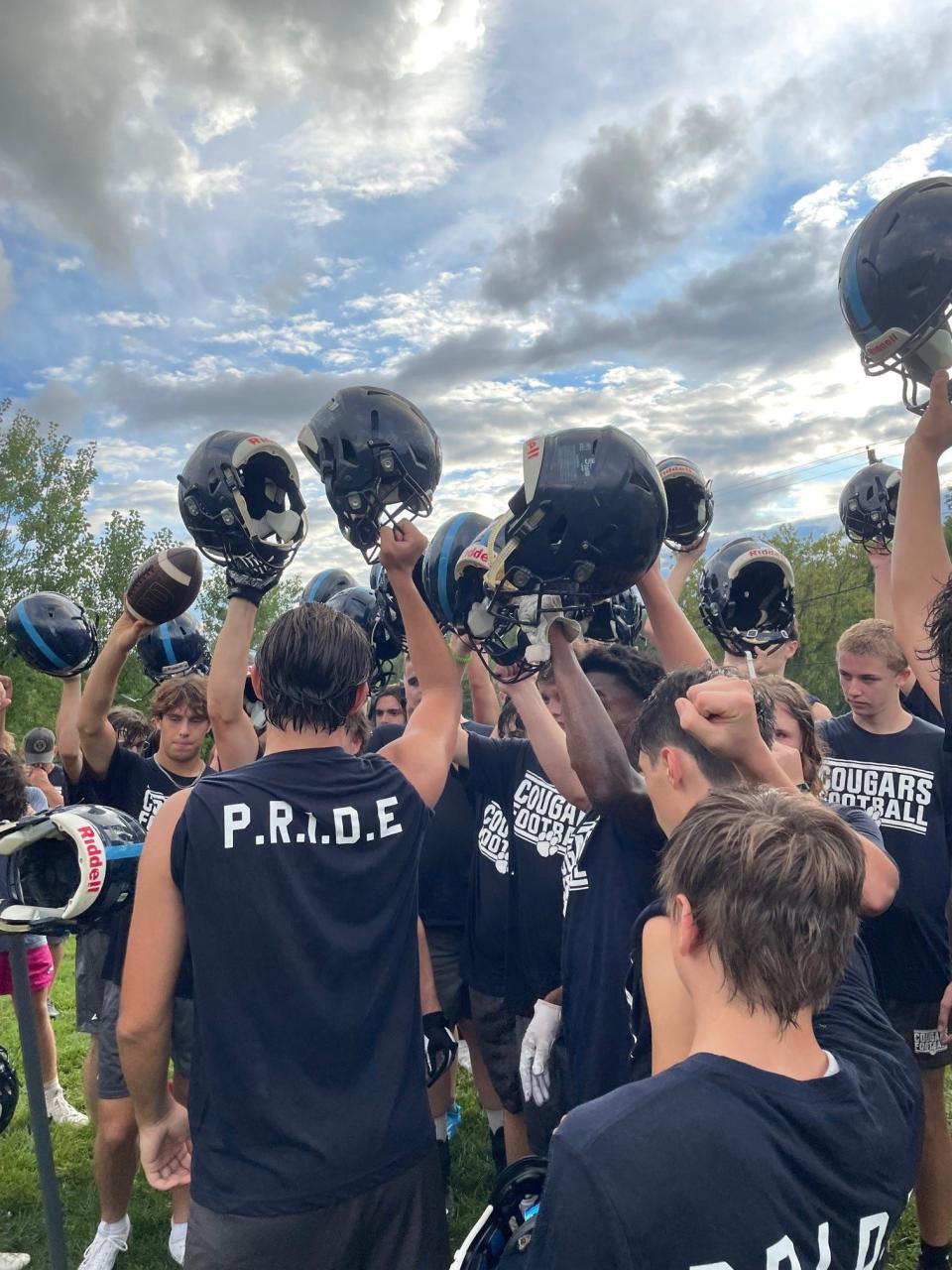 Mount Mansfield football wraps up the first day of practice.