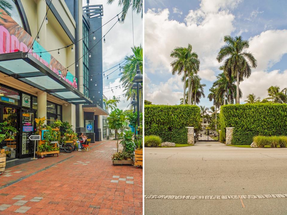 Two sides of coconut grove: spacious, lush, residential and shopping clusters with hotels and banks