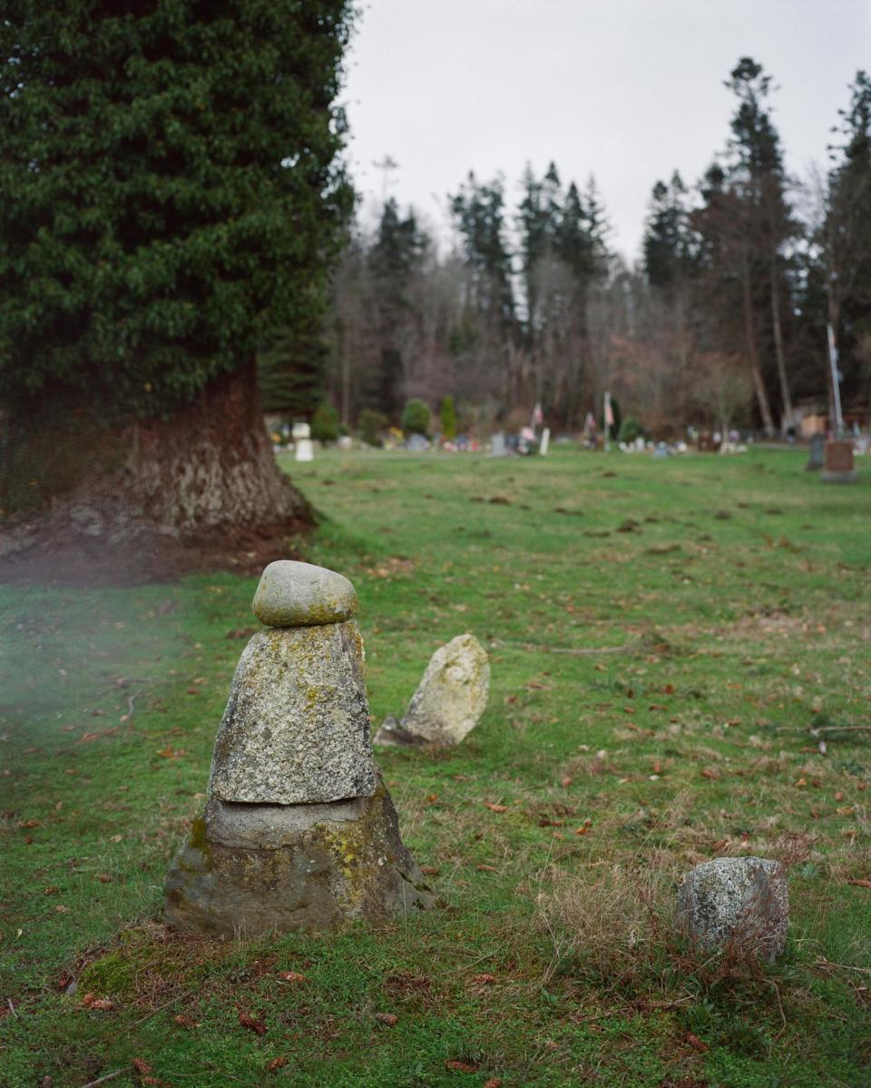 Unmarked graves at the Tulalip Indian Reservation Cemetary, Mission Beach
