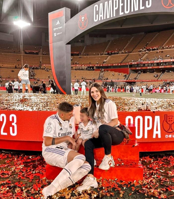 Mina Bonino, Fede Valverde y su hijo Benicio