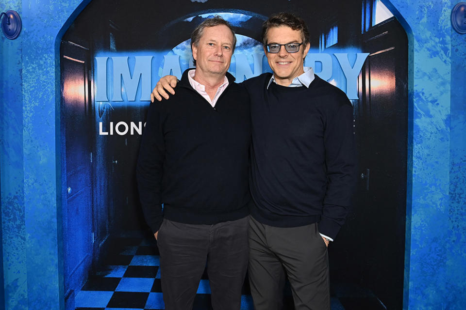 Michael Burns and Jason Blum attend "Imaginary" Los Angeles Premiere At The Grove on February 29, 2024 in Los Angeles, California.