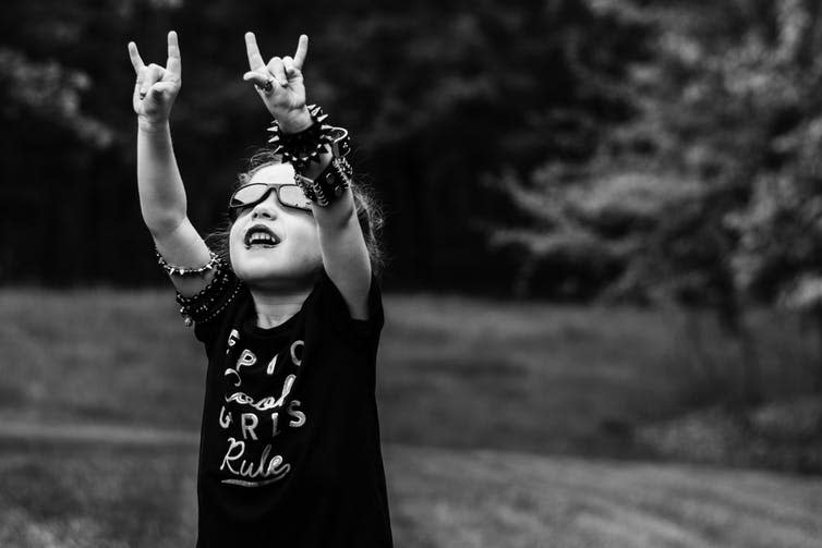 <span class="caption">Heavy metal has positive effects on fans of all ages.</span> <span class="attribution"><a class="link " href="https://www.shutterstock.com/image-photo/heavy-metal-kidrock-roll-child-673660963?src=jd3t099rXGRtyXFtJ9y4SQ-1-20&studio=1" rel="nofollow noopener" target="_blank" data-ylk="slk:Sandy Morelli/Shutterstock;elm:context_link;itc:0;sec:content-canvas">Sandy Morelli/Shutterstock</a></span>