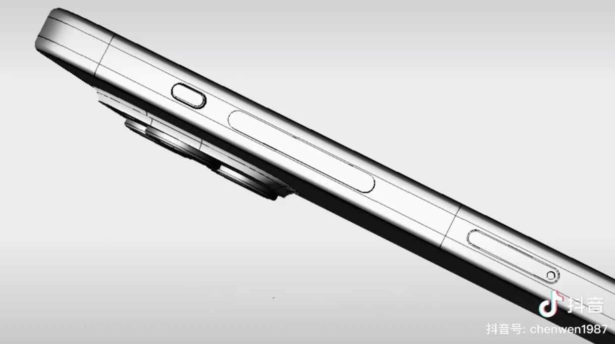  A render of the iPhone 15 Pro side buttons 