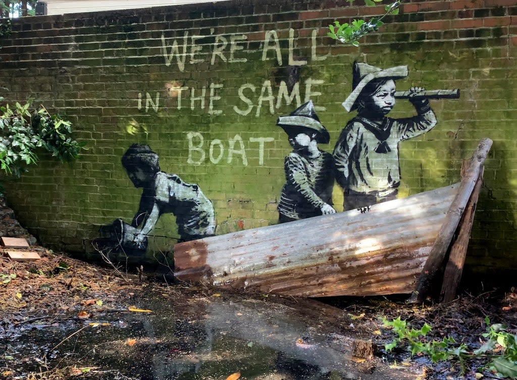 Street art which has appeared on a wall in Nicholas Everitt Park, Lowestoft (PA) (PA Media)